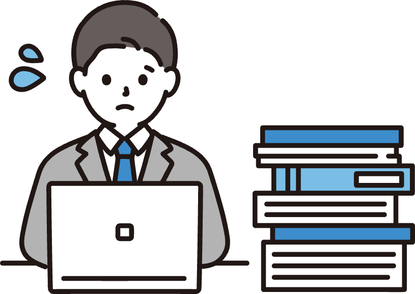 書類作業をする男性のイラスト
